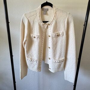 H&M Cream Textured Sweater